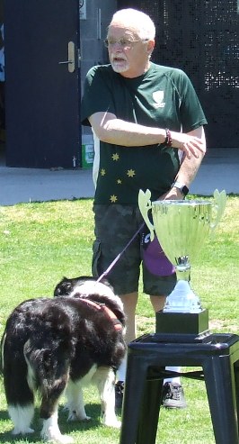 Neville Webb-Johnson speaks to the players of both teams.