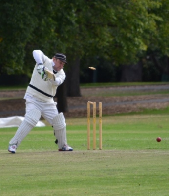 James Holt copped a tough ball, which clipped his off stump and sent the bail flying.