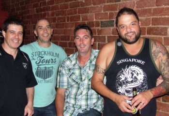 Some of Moonee Valley's most decorated players: L-R: Past Seconds captain Daniel Phillips with life members John Talone, Jim McKenzie and Sandro Capocchi.