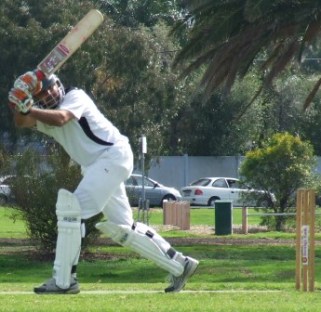 Amit Chaudhary was quickly onto the front foot with some brutal shots.