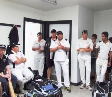 A rare glimpse at what goes on in the senior changing rooms - Club legend and past President Sandro Capocchi talks to the Firsts and Sixths players about the contributions of John and Joe.