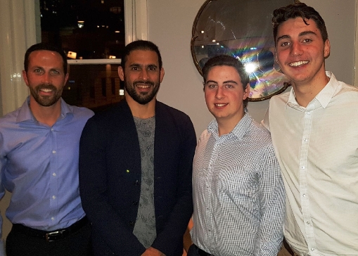 They've all proudly pulled on the whites for Moonee Valley - Test aspirant Fawad Ahmed (second from left) with L-R Michael Ozbun, Matthew Esmore and Stephen Esmore.