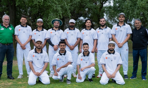 L-R: Back - MVCC President Charlie Walker, Akashdeep Singh, Rohit Dhungana, Jamal Khawaja, Saif Shafqat, Raheel Zafar, Tanveer Singh, Aekam Chawla, VIT Academic Dean, Prof Arun Patil. Front - Harmeet Singh, Harpartap Singh, Anmol Singh, Hafiz Ahmad.