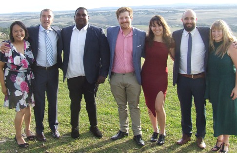 Part of our Valley representation - L-R Tien and Jim Polonidis, Channa DeSilva, Bede and Raf Gannon, Murray Walker and Nicole Stephenson.