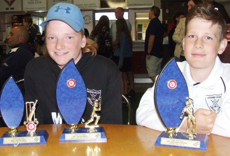 Under 14 best-in-comp award winners Zac Nilsson (left) and Jeremy Sevenson.