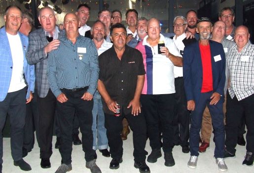 Welcome back to the Valley! From left: Ian Denny, Terry Nagle, Craig Ion, Greg Meyers, Jim McKenzie, Paul Comino, Brian Rennex, Darren Darvill, Mick Intagliata, Darren Sheppard, Tony Darvill, Peter Bevis, Laurie Mayne, Ashley Mayne, Peter Rogan, Michael Bevis, Ian Sutherland and Paul Wood.