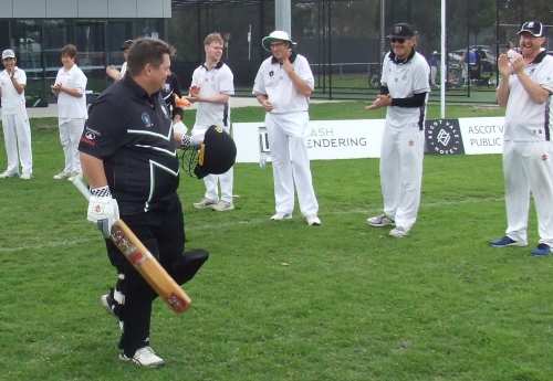 Mark Gauci acknowledges teammates and great mates who were in the Fifths on Saturday, playing on the adjoining Ormond Park East. 