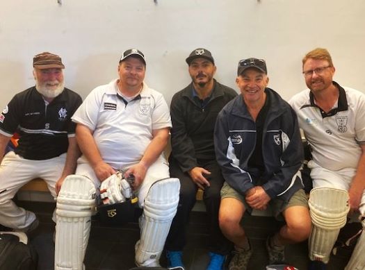 Dean Lawson played with four other members of the 200 club when he played his 200th match. L-R Allan Cumming, Mark Gauci, Danny Terzini, Dean Jukic and Dean Lawson.