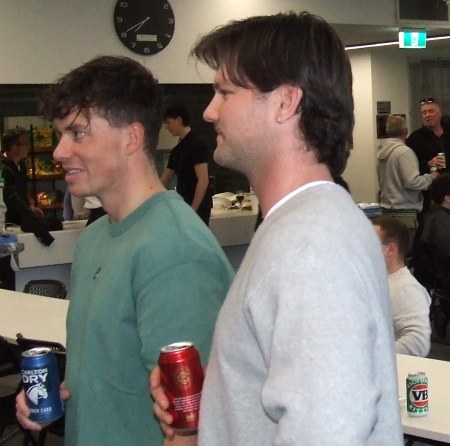 A good night: Dan Comande (left) and Nick Dachs.