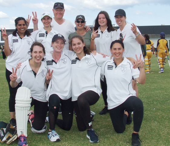 The winners: L-R: Back - Amber Dylan, Lane Edwards, co-coach Darren Nagle, Sandra Verschoor, Audrey Brown and co-coach Sarah Gooden. Front - Sarah Fenn, Kelsie Armstrong, Tara Newman and Yasmin King.