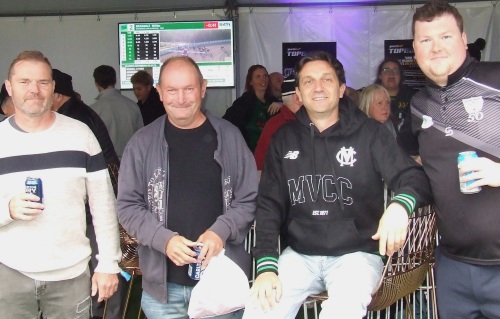 Plenty of screens at the back to keep tabs on the different meetings, and the track in front of us: L-R Shane Collins, Paul Simon, Jason Ripa and Andreas Skiotis.